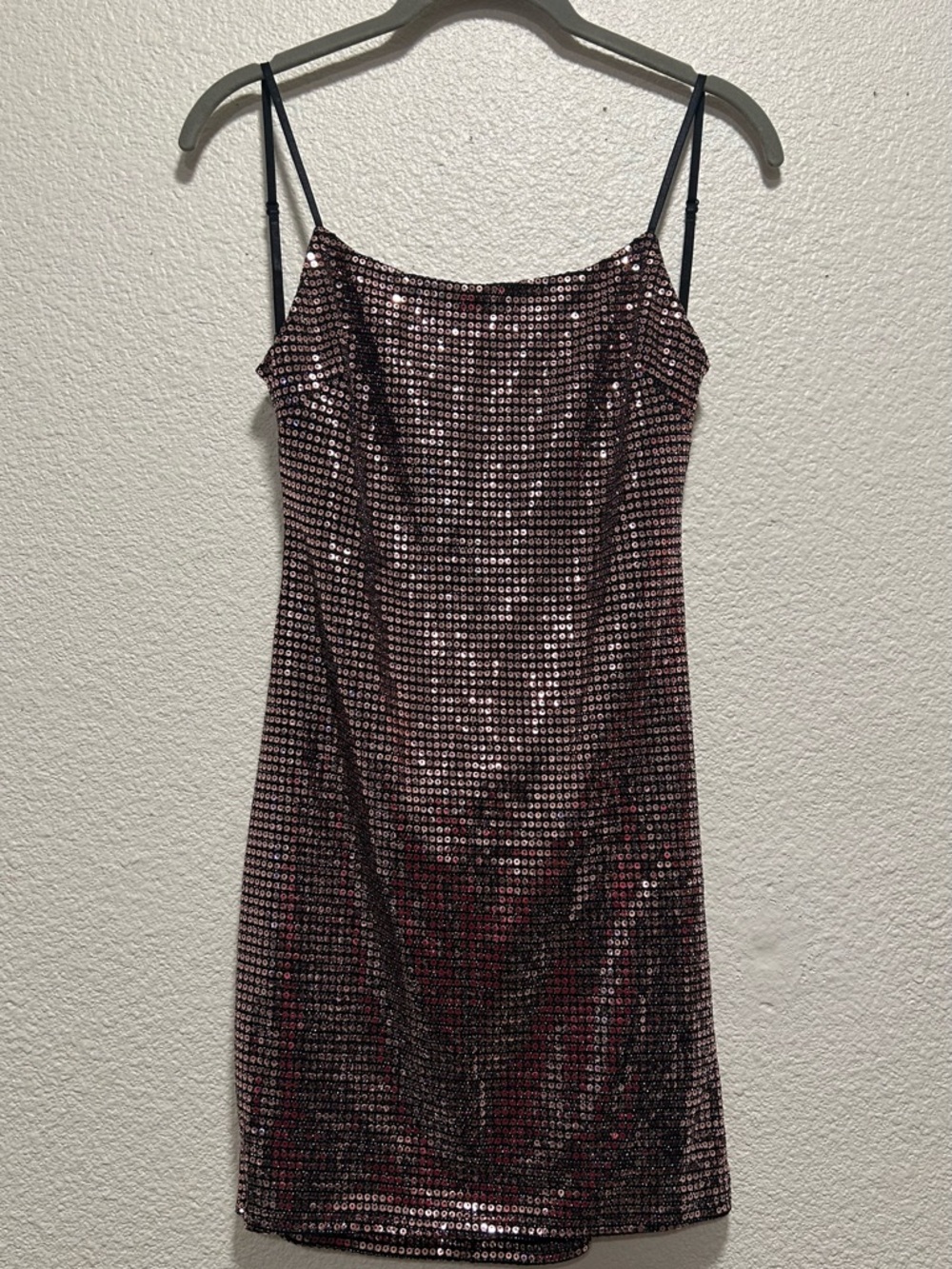 Sequined Slip Dress - Burgundy Sparkle